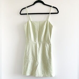 Wilfred Light Green Gingham Mini Dress